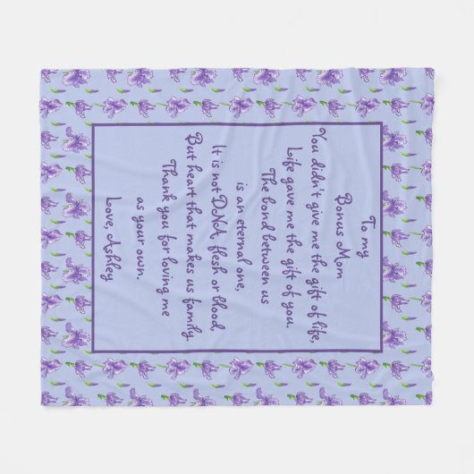 Bonus mam Paars Iris Medium Fleece Blanket (Voorkant (Horizontaal))