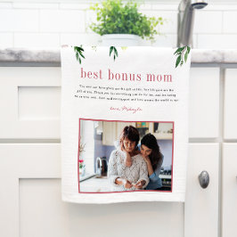 "Bonus mam" Stap mama | Floral Photo Tea Towel Theedoek