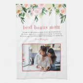 "Bonus mam" Stap mama | Floral Photo Tea Towel Theedoek (Verticaal)