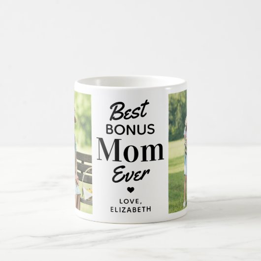 BONUS MAM Stap Moeder Moederdag Custom 2 Foto Koffiemok (Center)