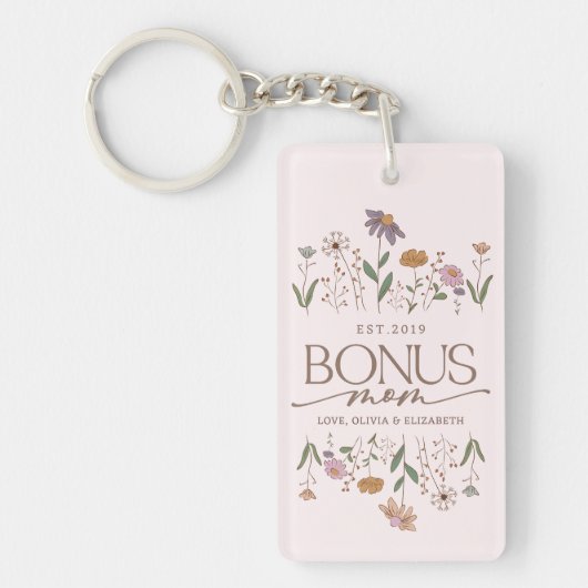 Bonus Mam Year Vestiging Typografie Foto Sleutelhanger (Voorkant)