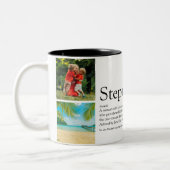 Bonus mama Stepmama Definition Fun 4 Photo Collage Tweekleurige Koffiemok (Links)