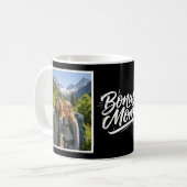 Bonus Moeder Brush Script Twee Foto Zwart en Wit Koffiemok (Voorkant links)