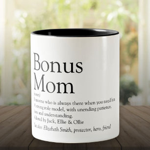 Bonus Moeder Definitie Citaat Fun Modern Tweekleurige Koffiemok