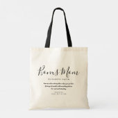 Bonus Moeder Elegant Script Stiefmoeder Citaat Boo Tote Bag (Achterkant)