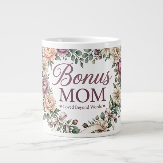 Bonus Moeder , Stiefmoeder Moederdag Cadeau Grote Koffiekop (Voorkant)