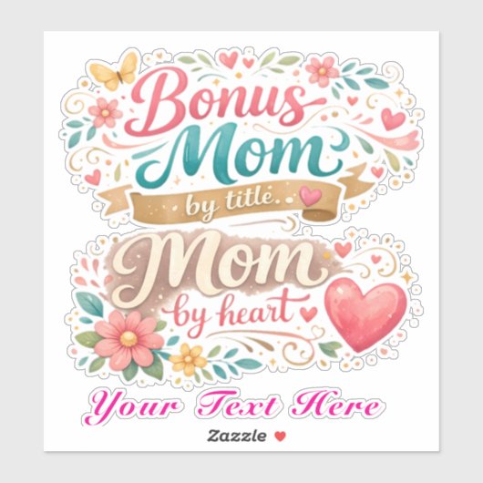 Bonus Moeder van Titel, Moeder van Hart Moederdag Sticker (Vel)