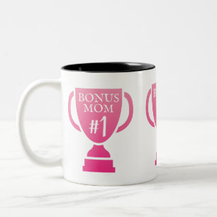 Bonus Mom #1 Trophy Mother's Day Tweekleurige Koffiemok