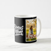 Bonus Mom Brush Script Two Photo Black and White Koffiemok (Voorkant rechts)