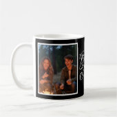Bonus Mom Elegant Cursive 2 Photo Black Koffiemok (Links)