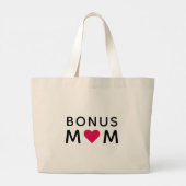 Bonus Mom | Modern Pink Heart Mother's Day Grote Tote Bag (Achterkant)