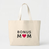 Bonus Mom | Modern Pink Heart Mother's Day Grote Tote Bag (Voorkant)