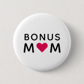 Bonus Mom | Modern Pink Heart Mother's Day Ronde Button 5,7 Cm (Voorkant)