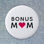 Bonus Mom | Modern Pink Heart Mother's Day Ronde Button 5,7 Cm<br><div class="desc">Eenvoudig, stilish "bonus mom" custom quote art design in modern minimalist typography featuring a cute raspberry pink love heart detail. The perfect gift for your special bonus mom (eg. stepmom, dad's girlfriend etc.) on her birthday or Mother's Day! The slogan can easily be personalized if you wish to add your...</div>
