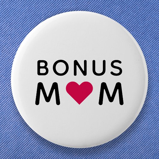 Bonus Mom | Modern Pink Heart Mother's Day Ronde Button 5,7 Cm