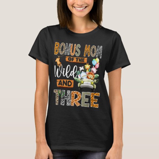Bonus Mom Of The Wild &amp; Three 3rd Birthday Boy T-shirt (Voorkant)