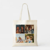 Bonus Mom Promoted Elegant Cursive Four Photo Tote Bag (Achterkant)