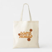 Bonus Momma Love - Retro Bloemen Canvas tas (Achterkant)