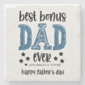 Bonus Pap Typografie Vaderdag Stenen Onderzetter (Voorkant)