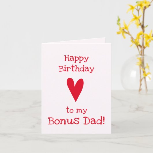 Bonus papa. | Funny Stepfather's Birthday Kaart (Gele Bloem)