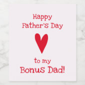 Bonus papa. Happy Vaderdag Wijn Etiket (Enkel label)