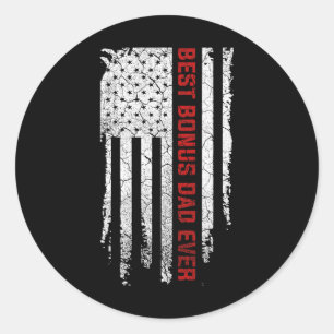 Bonus Papa Ooit Amerikaanse Vlag Vaders Dag Cadeau Ronde Sticker
