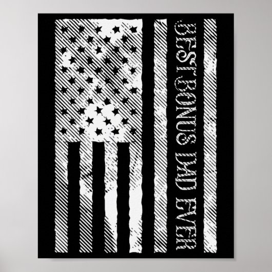 Bonus Papa Ooit Vlag Patriot Stepdad Mannen Poster (Voorkant)