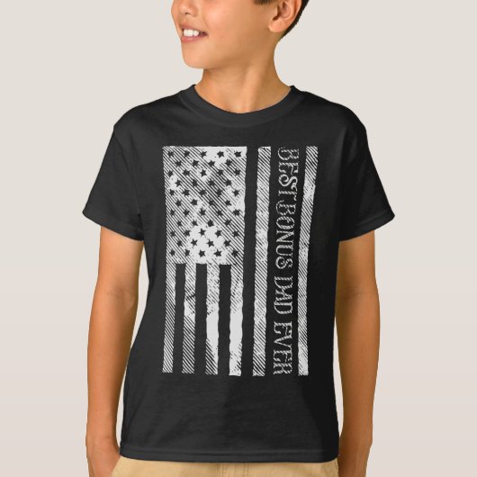 Bonus Papa Ooit Vlag  Patriot Stepdad Mannen T-shirt (Voorkant)