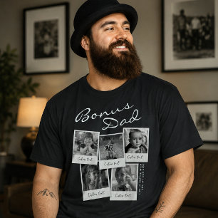 Bonus papa shirt, aangepaste foto collage papa 5 f t-shirt