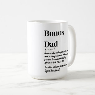 Bonus Papa Stepdad Definitie Wit en zwart Koffie Koffiemok