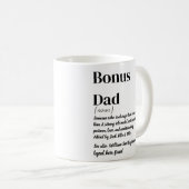 Bonus Papa Stepdad Definitie Wit en zwart Koffie Koffiemok (Voorkant rechts)