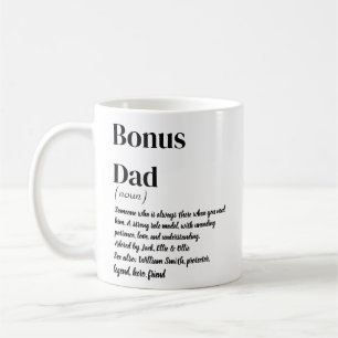 Bonus Papa Stepdad Definitie Wit en zwart Koffie Koffiemok