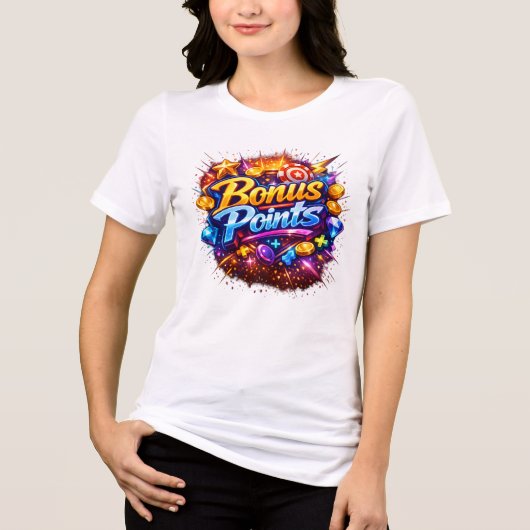 Bonus Points! Vintage Tri-Blend Shirt (Voorkant)