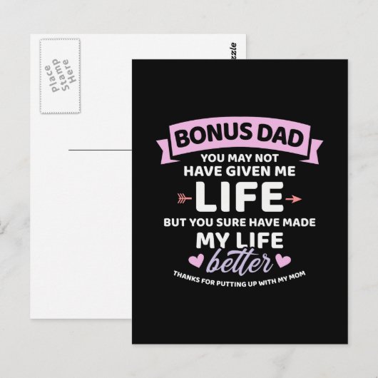 Bonus vader gaf me geen beter leven, dochter briefkaart (Voorkant / Achterkant)