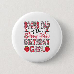 Bonus vader van de Berry eerste verjaardag meisje  Ronde Button 5,7 Cm