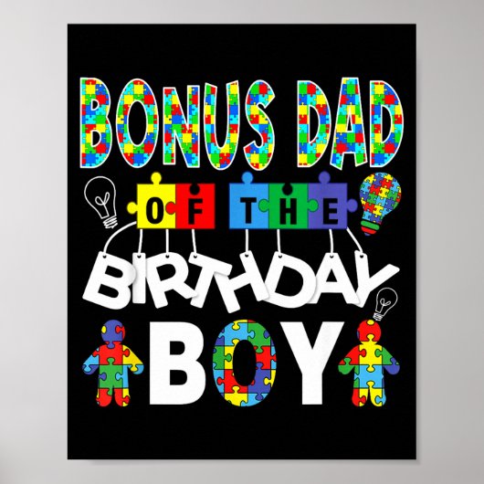 Bonus vader van de jarige jongen autisme bewustzij poster (Voorkant)