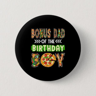 Bonus vader van de jongen verjaardag jongen pizza  ronde button 5,7 cm