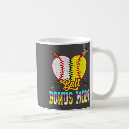 Bonusmoeder van beide halve honkbal softbal ijs koffiemok (Rechts)