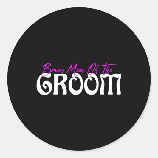 Bonusmoeder van de bruidegom ronde sticker (Voorkant)