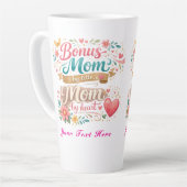 Bonusmoeder van titel, moeder van hart Moederdag Latte Mok (Linkerhoek)