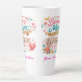Bonusmoeder van titel, moeder van hart Moederdag Latte Mok (Voorkant)