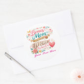 Bonusmoeder van titel, moeder van harte Moederdag Ronde Sticker (Envelop)