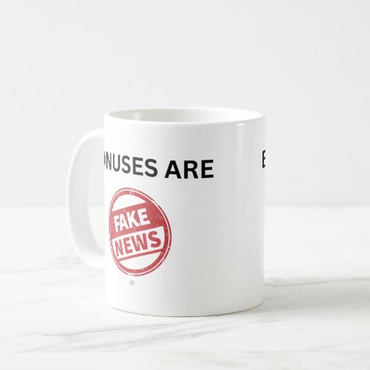 Bonussen zijn fake news koffiemok (Voorkant links)