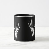 Bony Skeleton Hands Radioloog Halloween Zwart Mok (Midden)