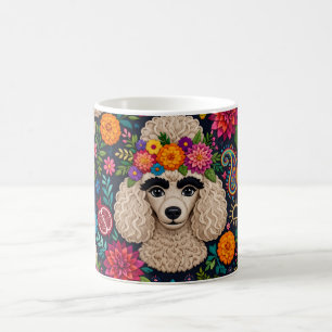 Boo22 Kunstenaar Poodle Boho Bloemig – Kleurrijke Koffiemok