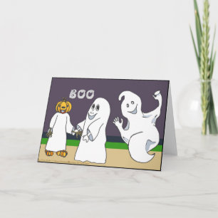 BOO 3 Geesten Trick or Treating Halloween Kaart