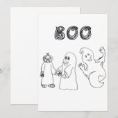 BOO 3 schattige spookjes snoep of een grapje uitha Kaart (Voorkant / Achterkant)