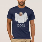 BOO, aangepaste foto spooky Happy Halloween plezie T-shirt (Voorkant)