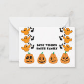 BOO-armige Halloween Ghost Ghouls Spooky Funky Cut Notitiekaartje (Achterkant)