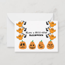 BOO-armige Halloween Ghost Ghouls Spooky Funky Cut Notitiekaartje